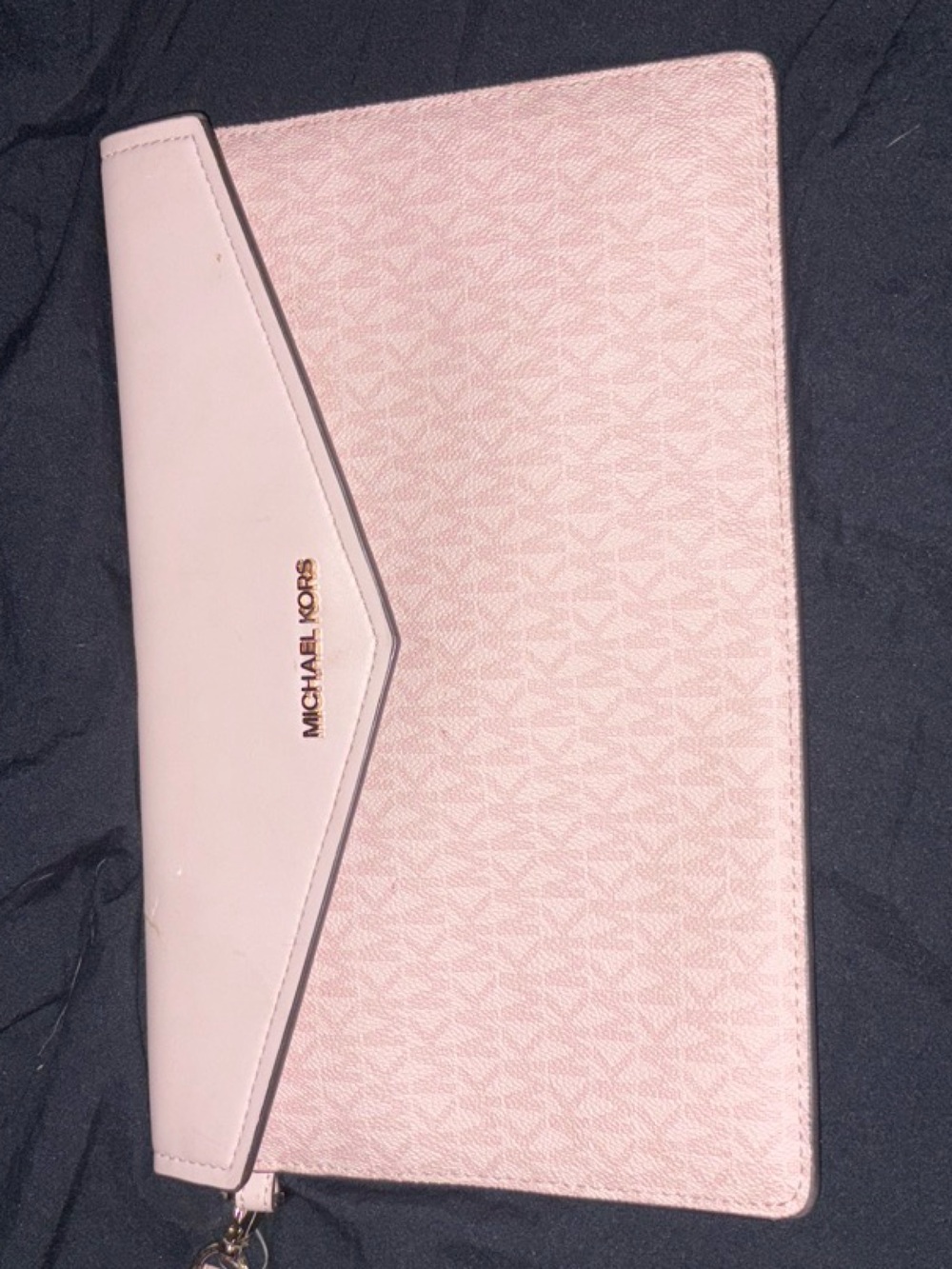 Michael Kors Light Pink Envelope Clutch with Gold Logo
